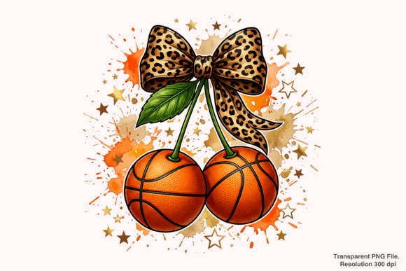Coquette Basketball Bow PNG: A Playful Design Asset