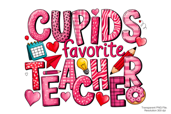 Cupid's Favorite Teacher PNG: A Valentine's Design Essential