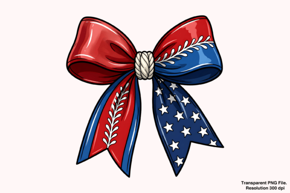 Elevate Your Designs with the American Coquette Bow PNG