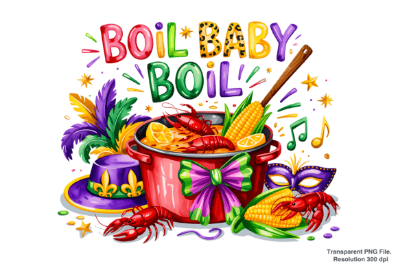 Elevating Southern Designs with High-Resolution Crawfish Boil and Cajun Seafood PNG Assets