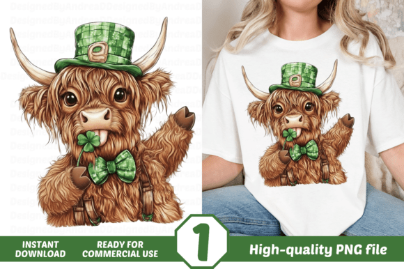 Highland Cow Shamrocks: A Fresh St Patrick's Day Design