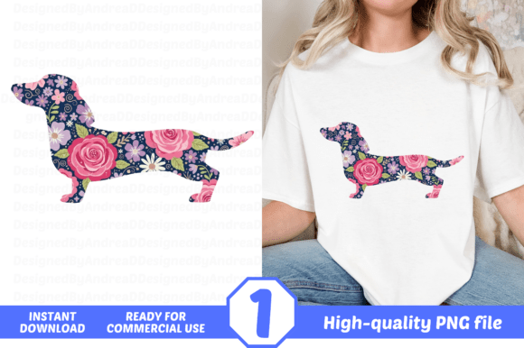 Sausage Dog Floral: A Playful Sublimation Design for Crafters